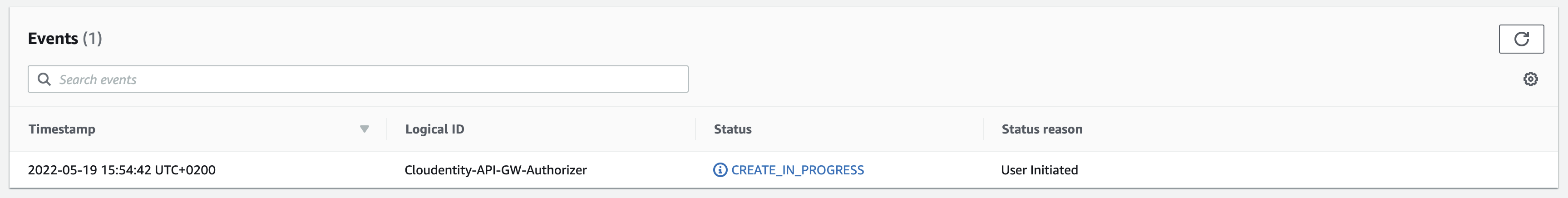 Create in progress status
