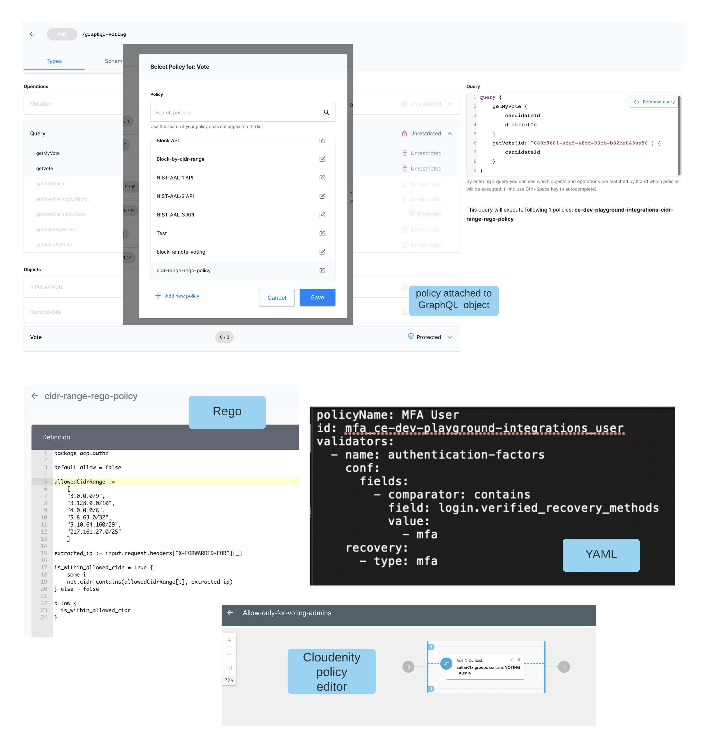 Cloudentity graphQL API explorer