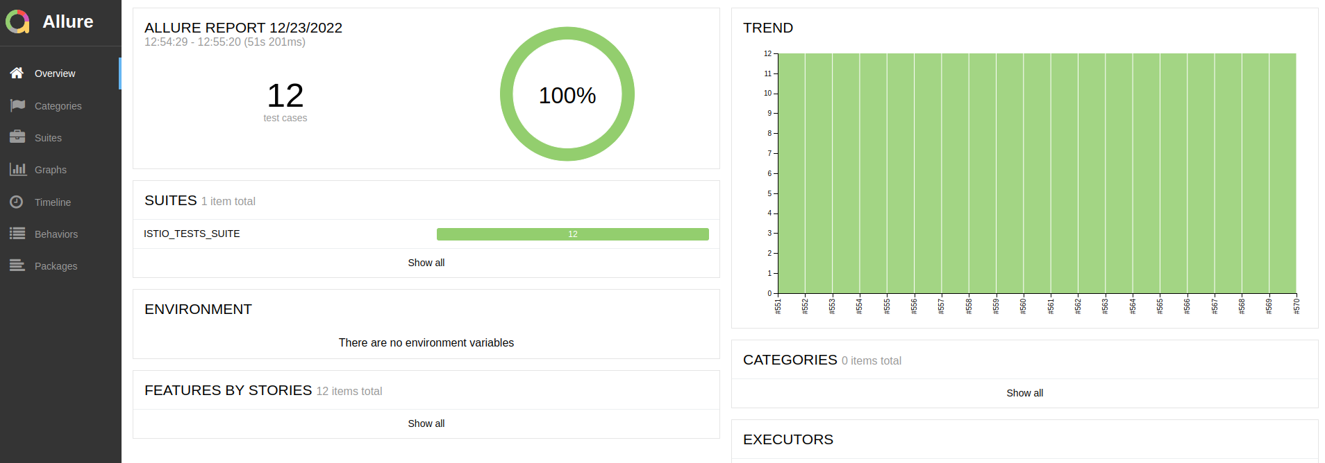 Istio Allure report